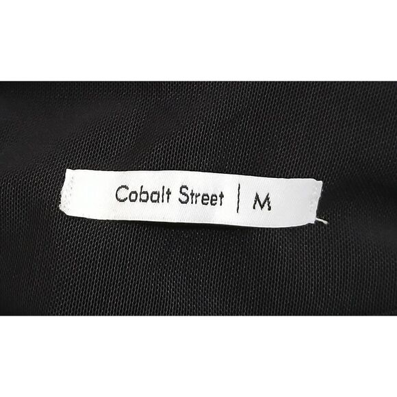 Cobalt street womens medium 100% BCI cotton black midi flare dress stretch - Picture 6 of 8